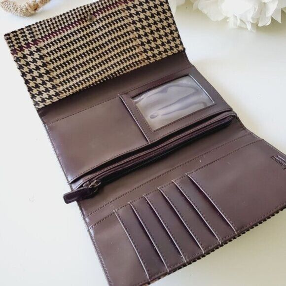 Vintage 1970s Lauren By Ralph Lauren Women's Trifold Textile Houndstooth - Picture 3 of 16